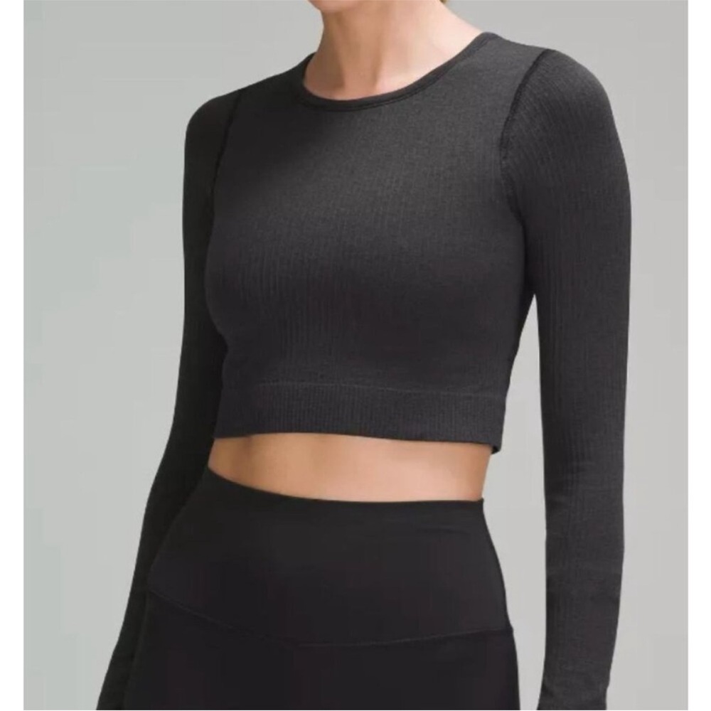 Lululemon Ebb to Street Long-Sleeve Shirt- Womens cropped size 4